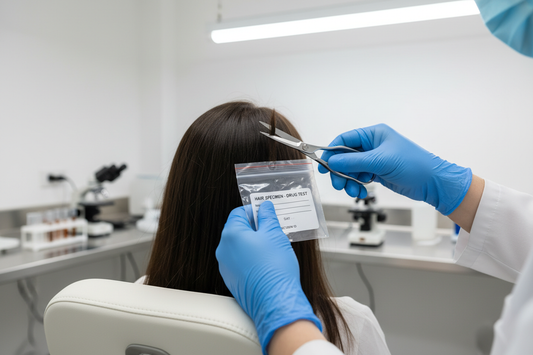 generate image depicting the collection of hair samples for drug testing