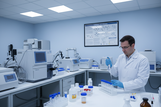 show lab with drugs like opiates and marijuana being tested 